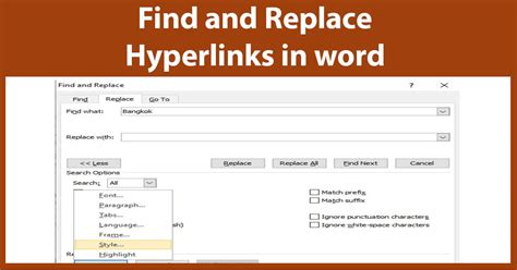 Sep 01, 2022 Select the E-mail Address option on the left of the Insert Hyperlink window. . Find and replace hyperlinks in word mac